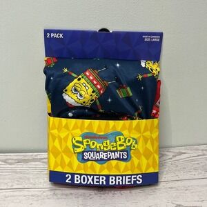 Nickelodeon SpongeBob SquarePants Mens Christmas Boxer Briefs 2 Pack Large